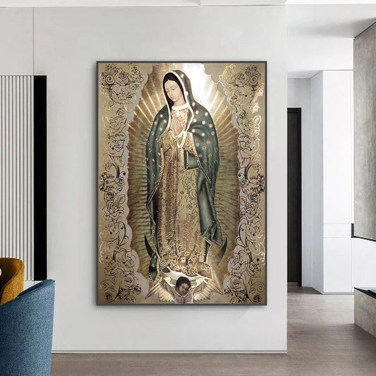 Pôsteres religiosos da virgem maria, arte vintage cristã, pintura em tela, imagens nórdicas para sala de estar, arte de parede, decoração de casa