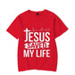Jesus Save My Life Print Women Men T Shirt Short Sleeve O Neck Tshirt Luminous Ladies Tee Shirt Tops Oversized Clothes Camisetas
