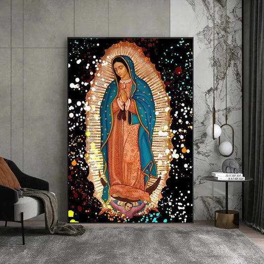 Pôsteres religiosos da virgem maria, arte vintage cristã, pintura em tela, imagens nórdicas para sala de estar, arte de parede, decoração de casa