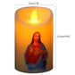 Velas decorativas de Jesus Cristo com lâmpada de led semelhante a chama.