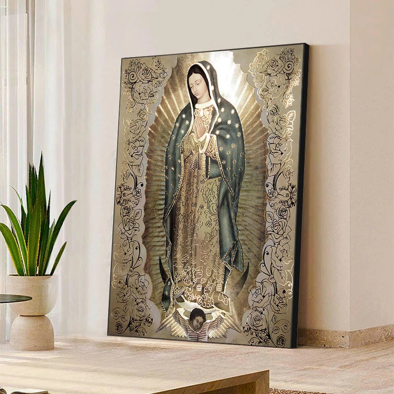 Pôsteres religiosos da virgem maria, arte vintage cristã, pintura em tela, imagens nórdicas para sala de estar, arte de parede, decoração de casa