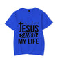 Jesus Save My Life Print Women Men T Shirt Short Sleeve O Neck Tshirt Luminous Ladies Tee Shirt Tops Oversized Clothes Camisetas