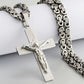 Colar crucifixo masculino de aço inoxidável