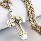 Colar crucifixo masculino de aço inoxidável