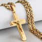 Colar crucifixo masculino de aço inoxidável