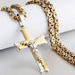 Colar crucifixo masculino de aço inoxidável