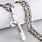 Colar crucifixo masculino de aço inoxidável