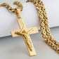 Colar crucifixo masculino de aço inoxidável